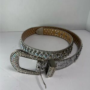 Silver Rhinestone Embellished Belt